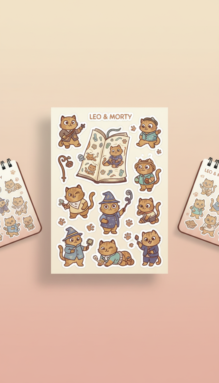 Leo & Morty Stickerbogen matt